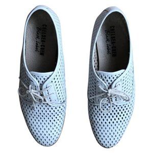 Chelsea Crew Black Label Perforated White Flats